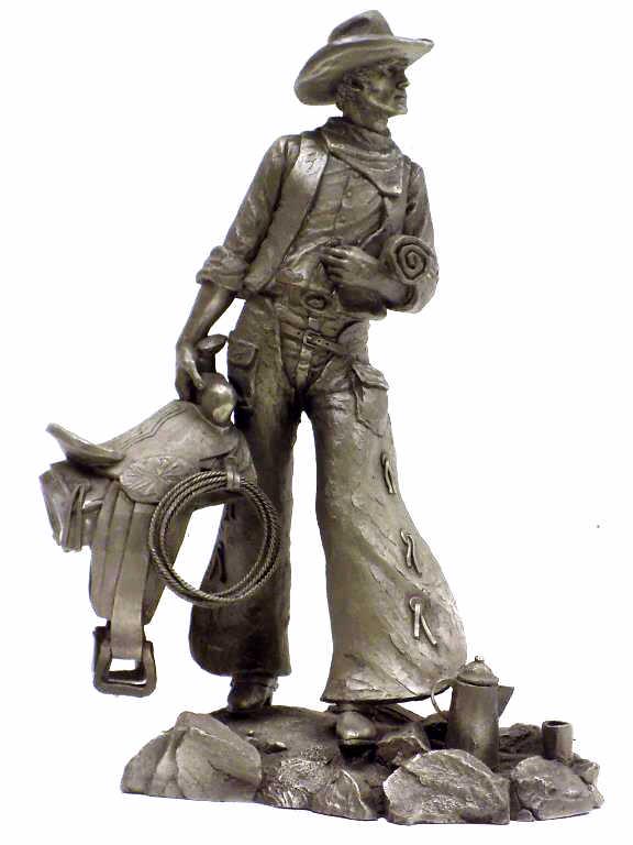 JIM PONTER - WRANGLER PEWTER COWBOY STATUE (1 of 6)