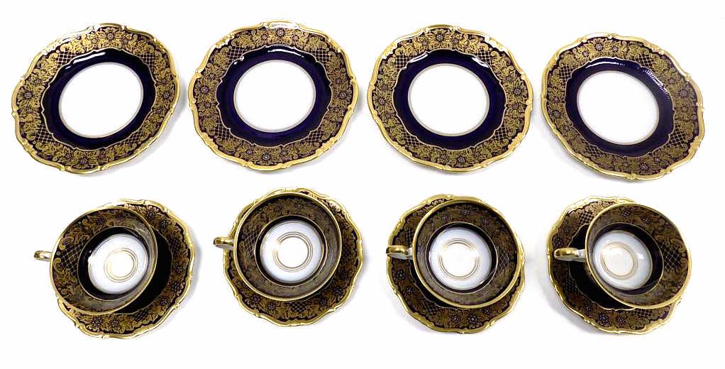 GORGEOUS WEIMAR GOLD DECORATED COBALT CHINA (1 of 5)