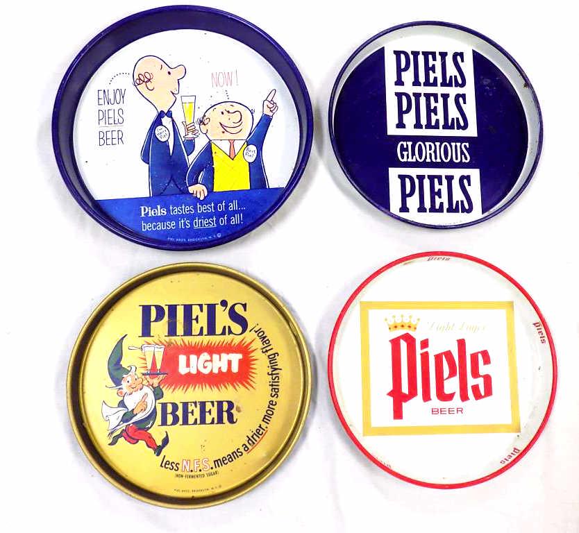 VINTAGE PIEL'S BEER ADVERTISING TRAYS (1 of 3)
