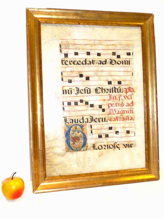 MEDIEVAL 16TH CENTURY ILLUMINATED VELLUM MUSIC (1 of 2)