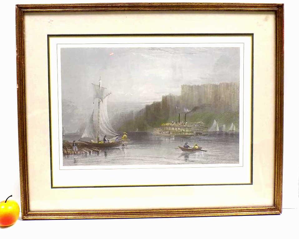 THE PALISADES HUDSON RIVER COLOR LITHOGRAPH (1 of 5)