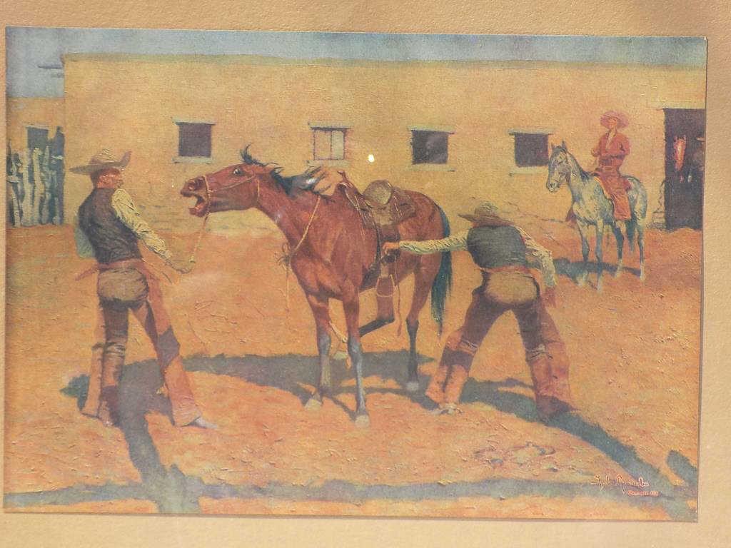 FREDERIC REMINGTON - COWBOYS CORAL LITHOGRAPH (1 of 4)