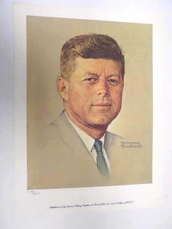 NORMAN ROCKWELL - JOHN F. KENNEDY LITHOGRAPH (1 of 2)