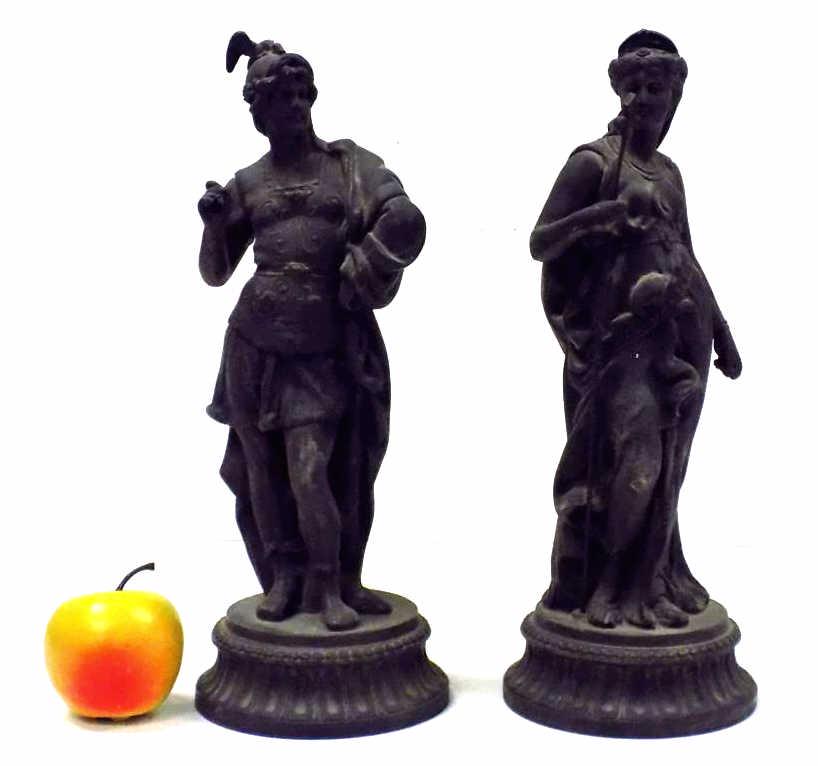 19TH CENTURY MERCURY & ARTEMIS METAL STATUES (1 of 4)