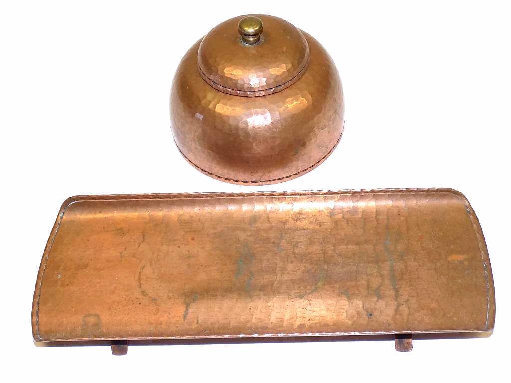 ROYCROFT ARTS & CRAFTS HAMMERED COPPER DESK SET (1 of 4)