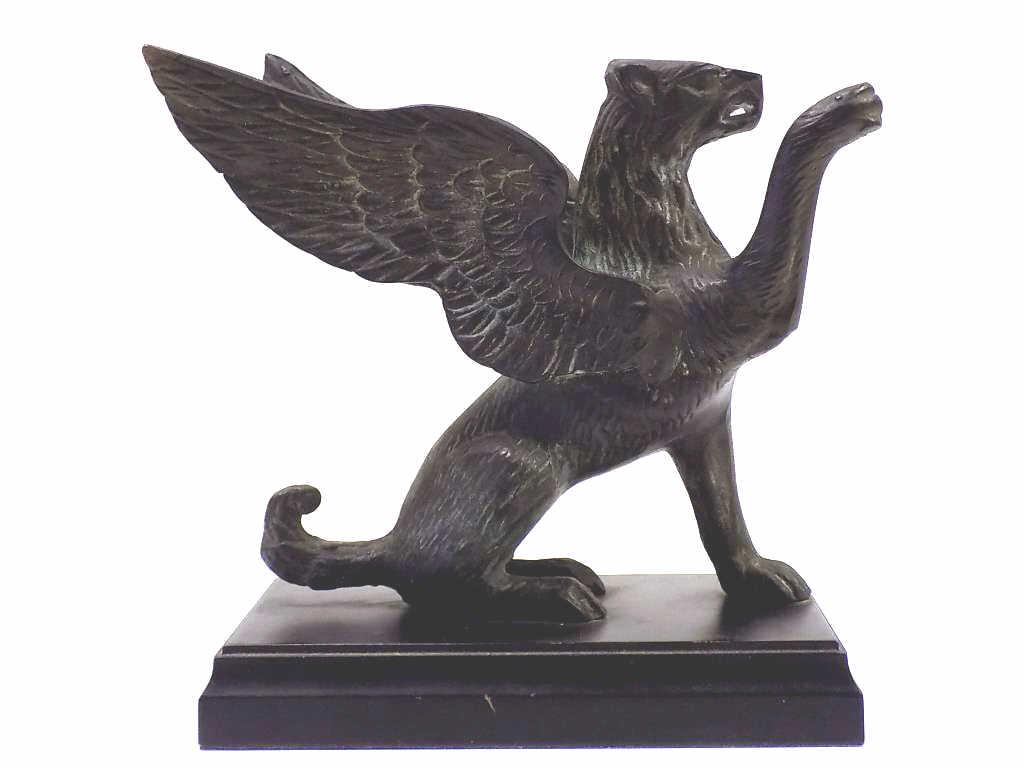 ANTIQUE WINGED GRIFFIN BRONZE SCULPTURE (1 of 3)