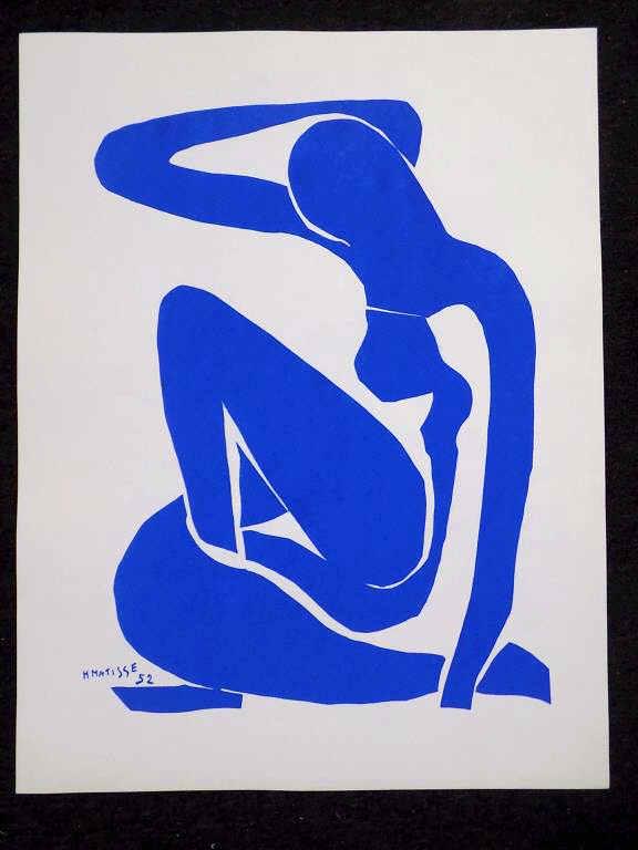 HENRI MATISSE - BLUE NUDE 1952 SERIGRAPH: Henri Matisse - French 1869-1954 - Vintage Serigraph Blue Nude. Signed in plate. H 20" x L 26".