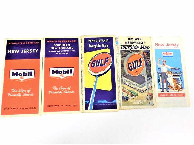 CIRCA 1950'S MOBIL GULF EXXON TRAVEL MAPS LOT (1 of 3)