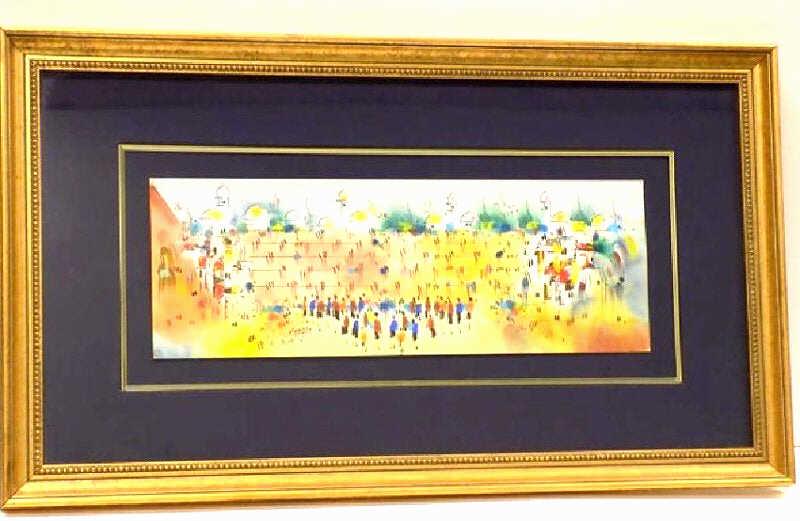 BEN AVRAM - GATES OF JERUSALEM WATERCOLOR PASTEL (1 of 7)