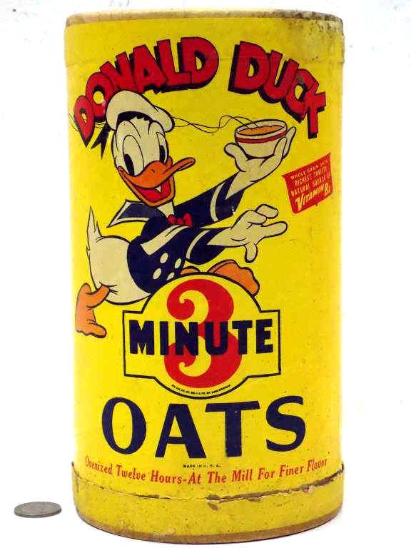WALT DISNEY DONALD DUCK OATS ADVERTISING CANNISTER (1 of 3)