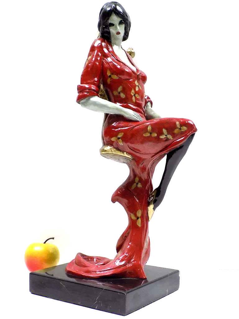 ITZCHAK TARKAY - LADY IN RED BRONZE SCULPTURE (1 of 10)