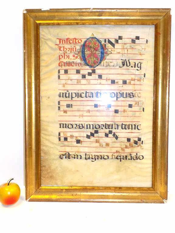 MEDIEVAL 16TH CENTURY ILLUMINATED VELLUM MUSIC (1 of 2)