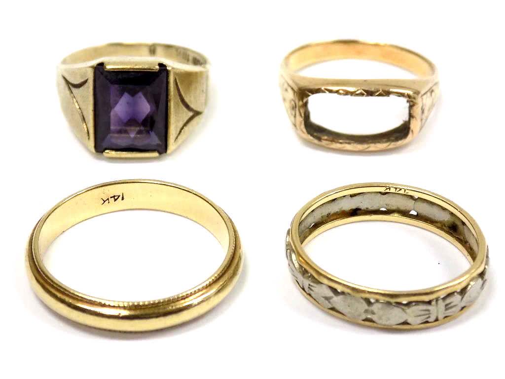 14K & 10K GOLD RINGS LOT W/ AMETHYST STONE (1 of 3)