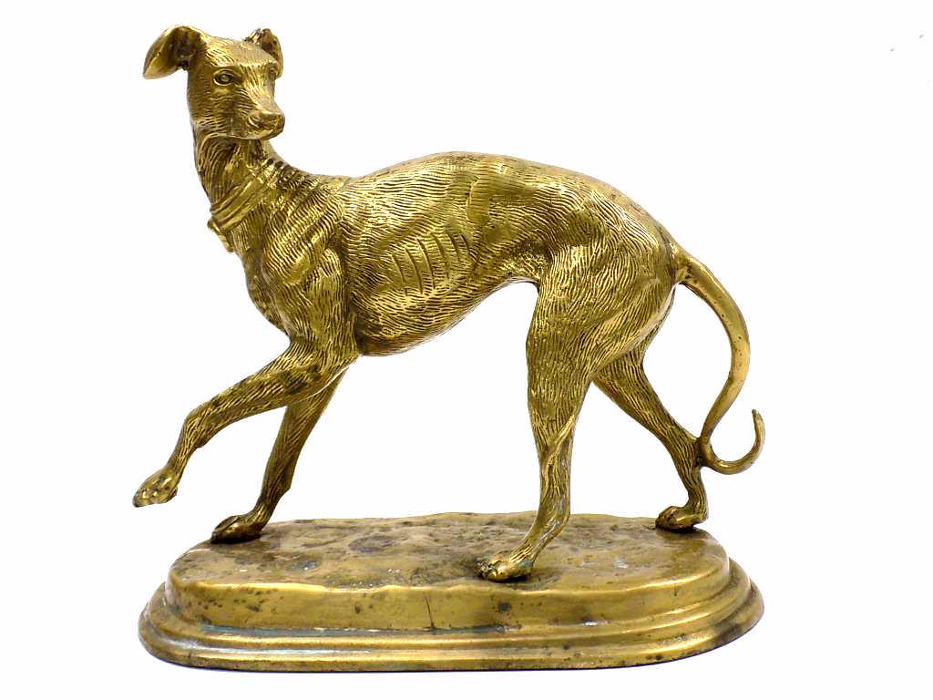 ARTHUR WAAGEN - GILT BRONZE WHIPPET DOG SCULPTURE (1 of 5)