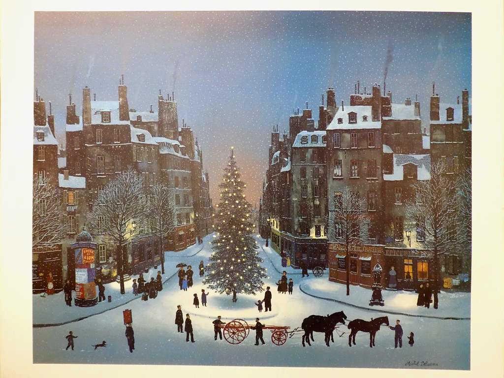 MICHEL DELACROIX - LA SAPIN ILLUMINE LITHOGRAPH (1 of 4)