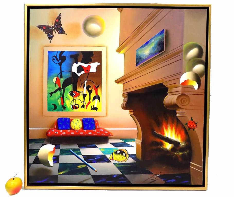 FERJO - BIG JOAN MIRO HOMMAGE FIREPLACE PAINTING (1 of 9)