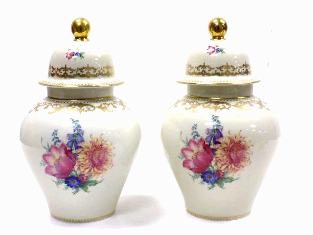 ELEGANT ROSENTHAL FLORAL COVERED JARS (1 of 5)
