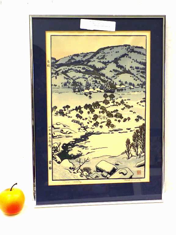 TOSHI YOSHIDA - SNOW COUNTRY SIGNED WOODBLOCK (1 of 3)