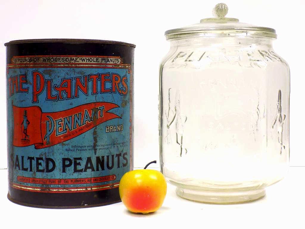 PLANTERS PEANUTS ADVERTISING TIN & PEANUT JAR (1 of 5)