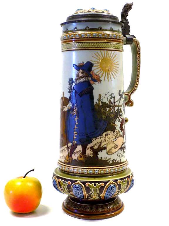 BIG METTLACH COUNCILMAN & BAR MAID BEER STEIN (1 of 11)