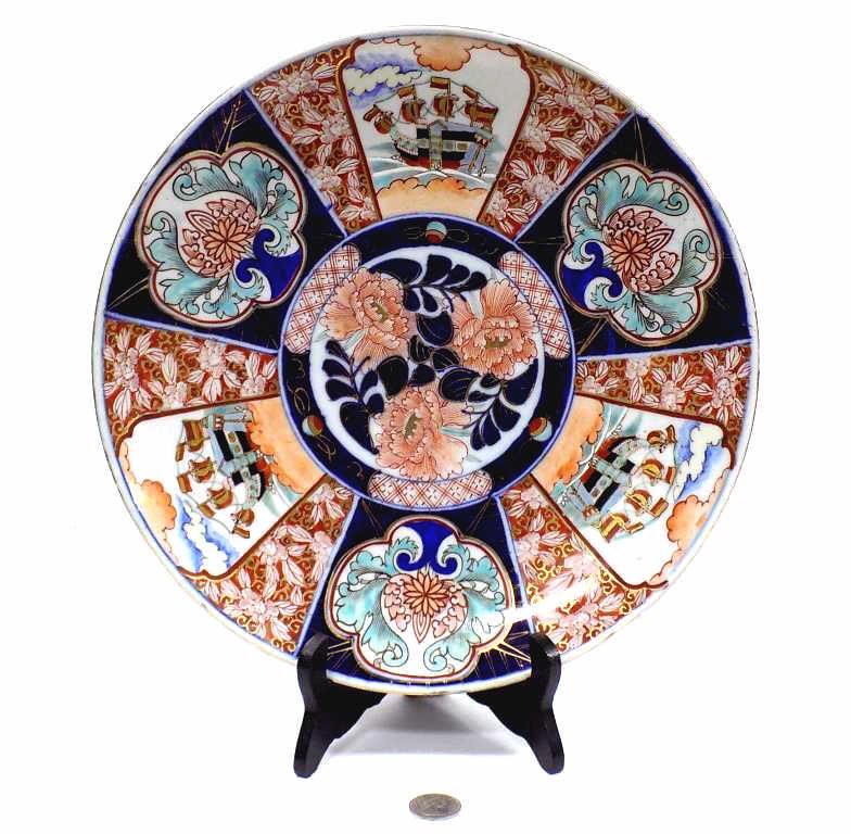 JAPANESE EXPORT IMARI SHIPS CHARGER SIGNED (1 of 6)