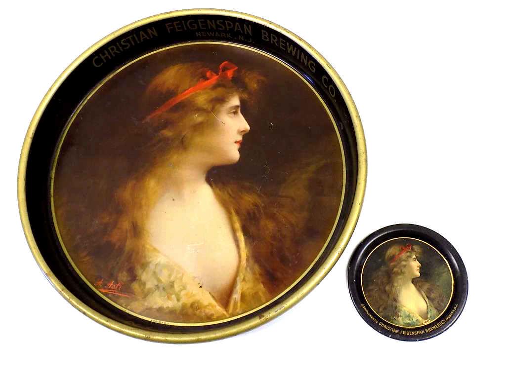 ASTI - VINTAGE MAIDEN BEER ADVERTISING TIN TRAYS (1 of 3)