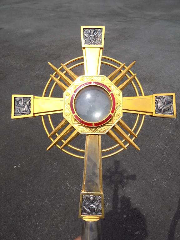 RELIGIOUS GOLD & SILVER MONSTRANCE CROSS (1 of 9)