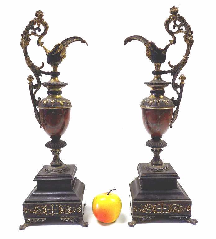 VICTORIAN EASTLAKE BRONZED EWER GARNITURES (1 of 5)
