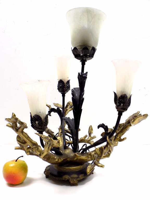 ART NOUVEAU DAV ART BRONZED FLORAL FORM LAMP (1 of 6)