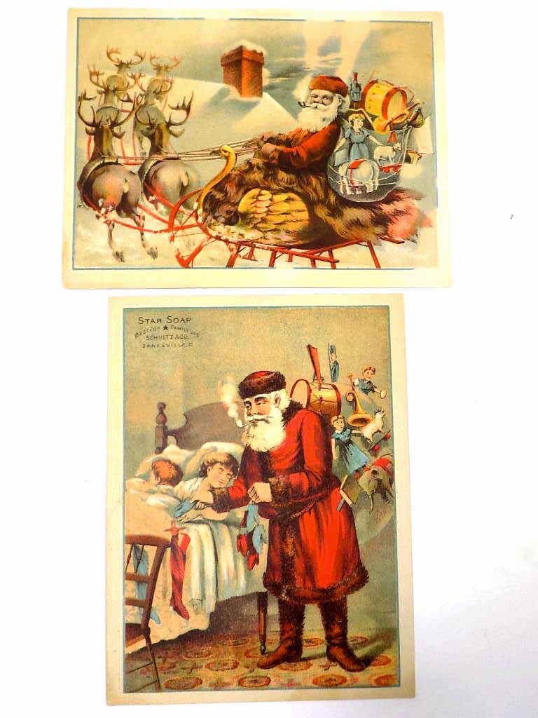 RARE STAR SOAP SANTA CLAUS ADVERTISING TRADE CARDS (1 of 3)