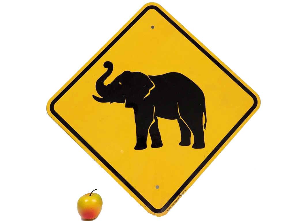 Elephant Crossing Steel Street Sign Auction