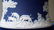 30X: ADAMS JASPERWARE COBALT BISCUIT JAR - 5