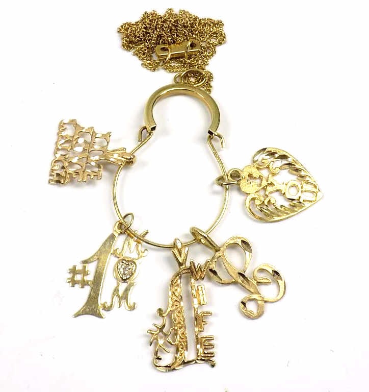 14K GOLD MULTI CHARM NECKLACE (1 of 2)
