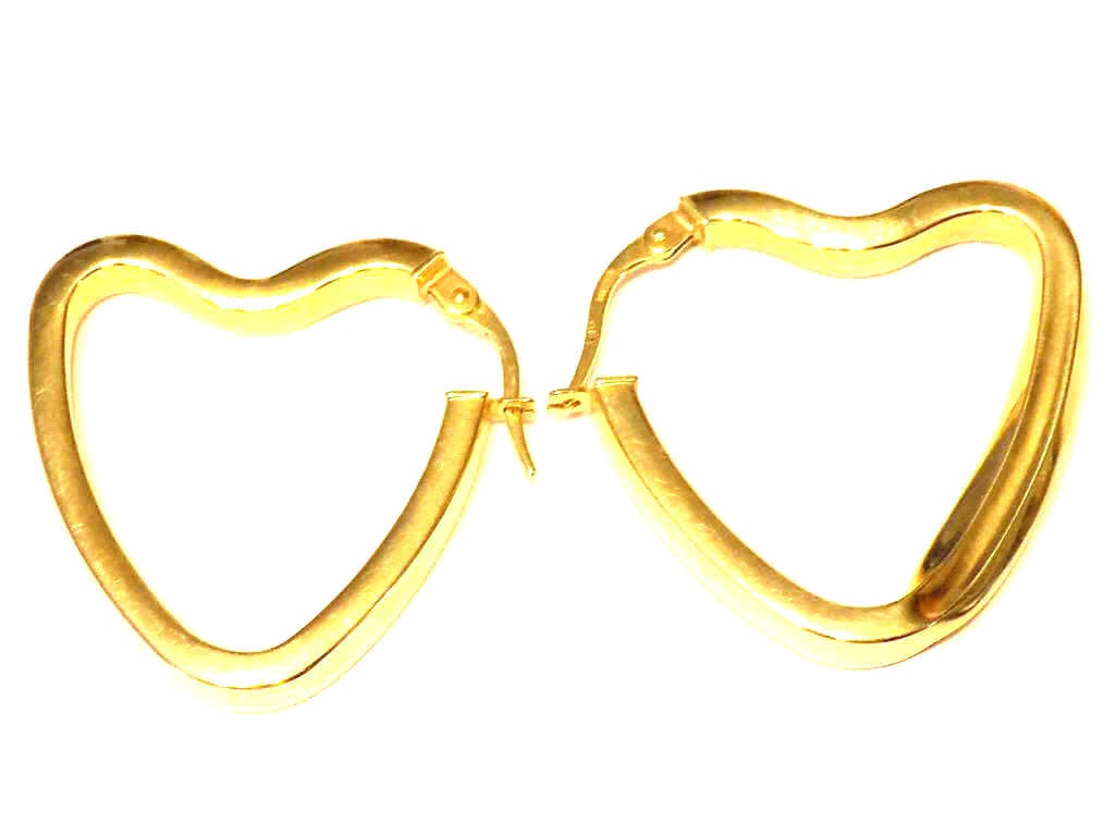 14K YELLOW GOLD HEART EARRINGS (1 of 2)