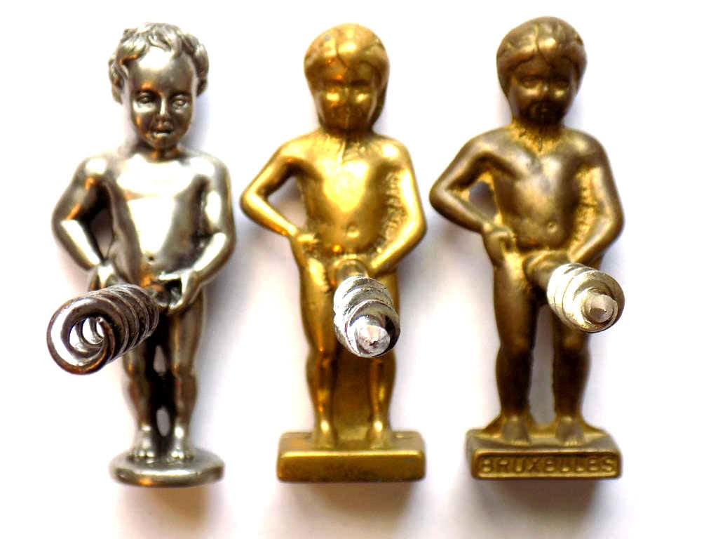 NAUGHTY BOY FIGURAL BRASS CORKSCREWS LOT (1 of 2)