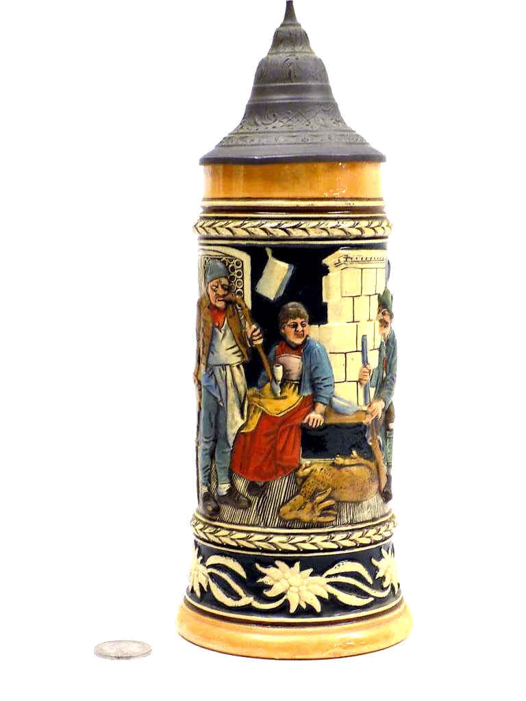 GERMAN HUNTERS GAME SCENE BEER STEIN (1 of 6)