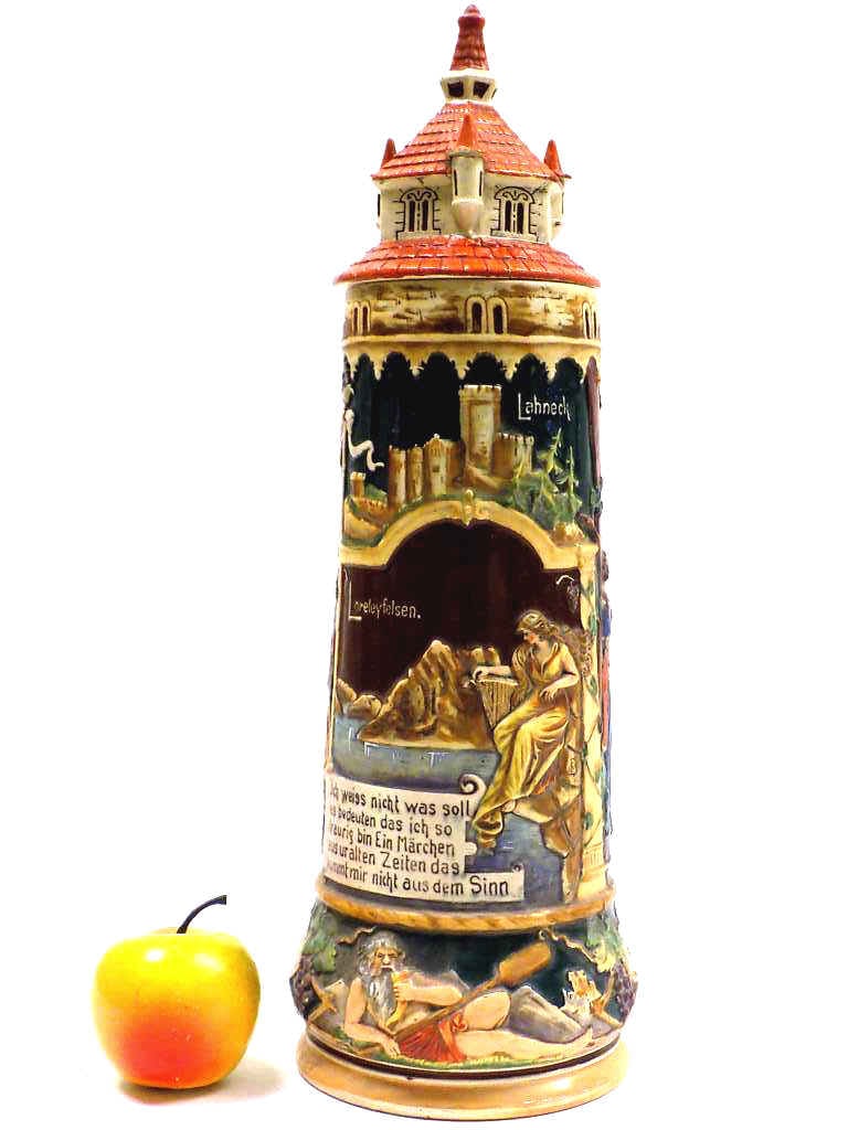 LARGE LORELEY FELSEN CRUSADES TOWER BEER STEIN (1 of 11)