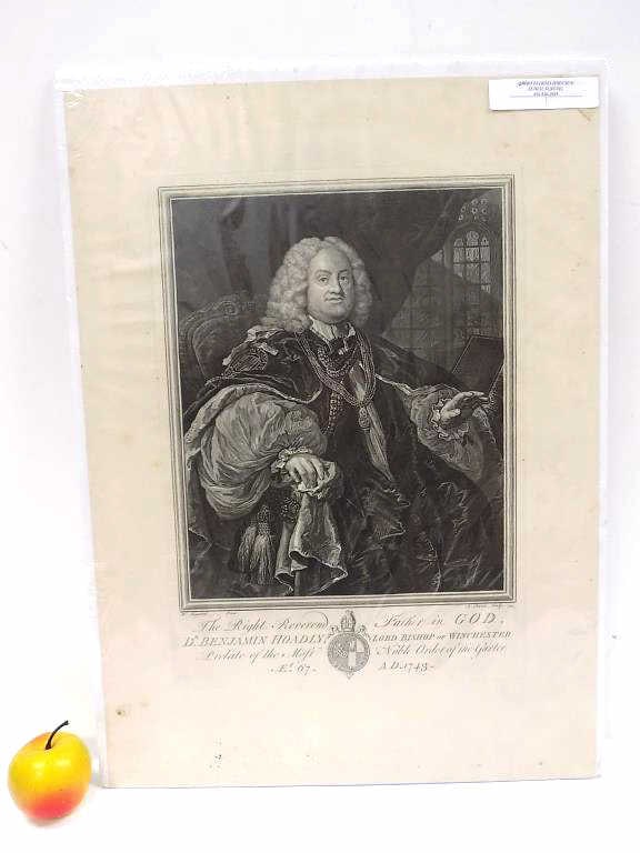 HOGARTH 1700'S LORD BENJAMIN HOADLY ENGRAVING (1 of 5)