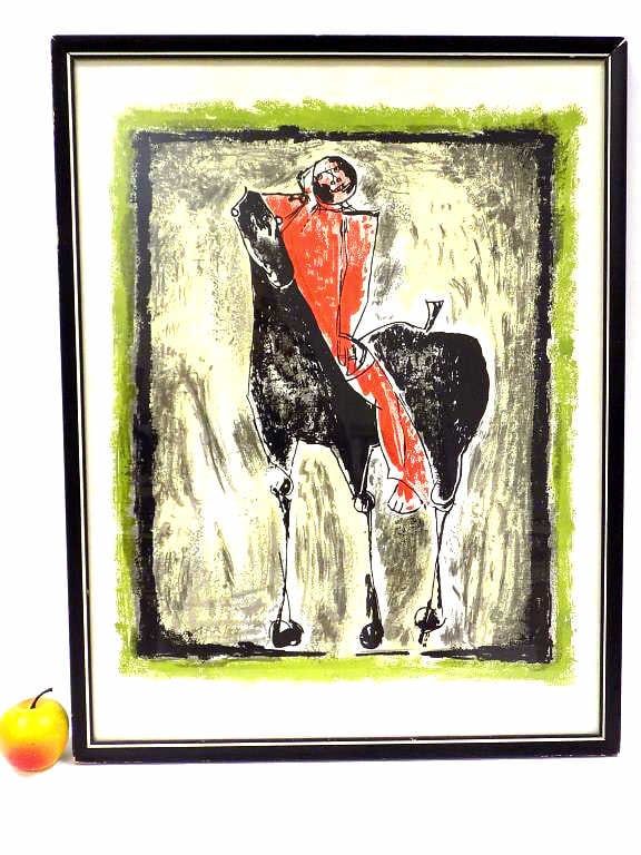 MARINO MARINI - ABSTRACT MAN ON HORSE SCREEN PRINT (1 of 3)