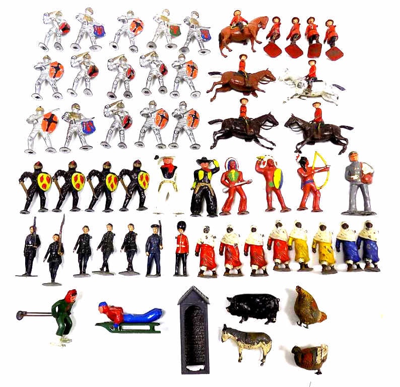 VINTAGE LEAD TOY FIGURES KNIGHTS COWBOYS INDIANS (1 of 5)