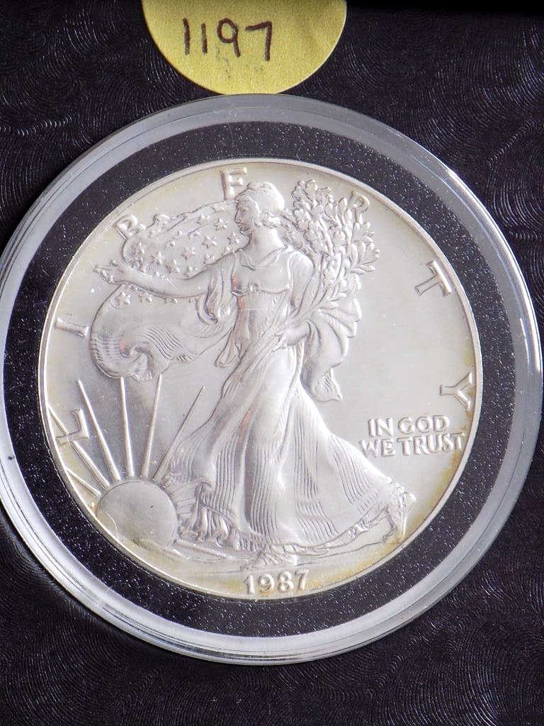 1987 UNCIRCULATED AMERICAN EAGLE SILVER COIN (1 of 1)