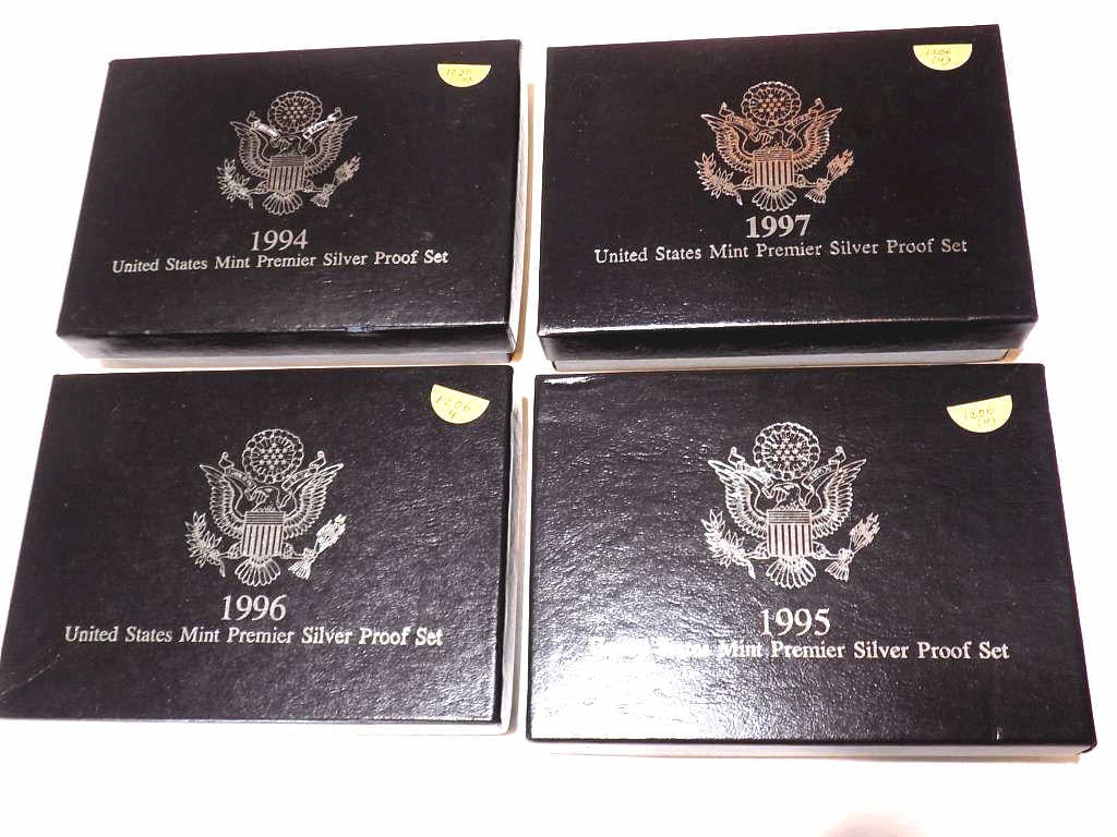 1994 1995 1996 1997 PREMIER SILVER PROOF COIN SETS (1 of 5)