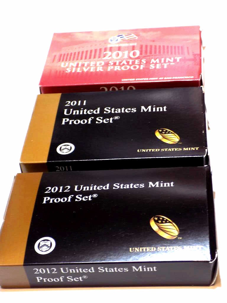 2010 2011 2012 UNITED STATES MINT PROOF COIN SETS (1 of 3)