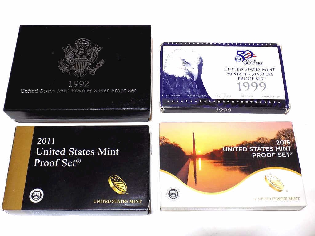 1992 1999 2011 2015 UNITED STATES PROOF COIN SETS (1 of 6)
