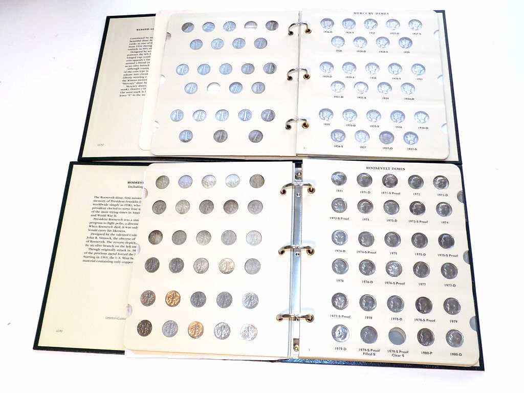 MERCURY AND FDR ROOSEVELT DIMES COIN ALBUMS (1 of 4)