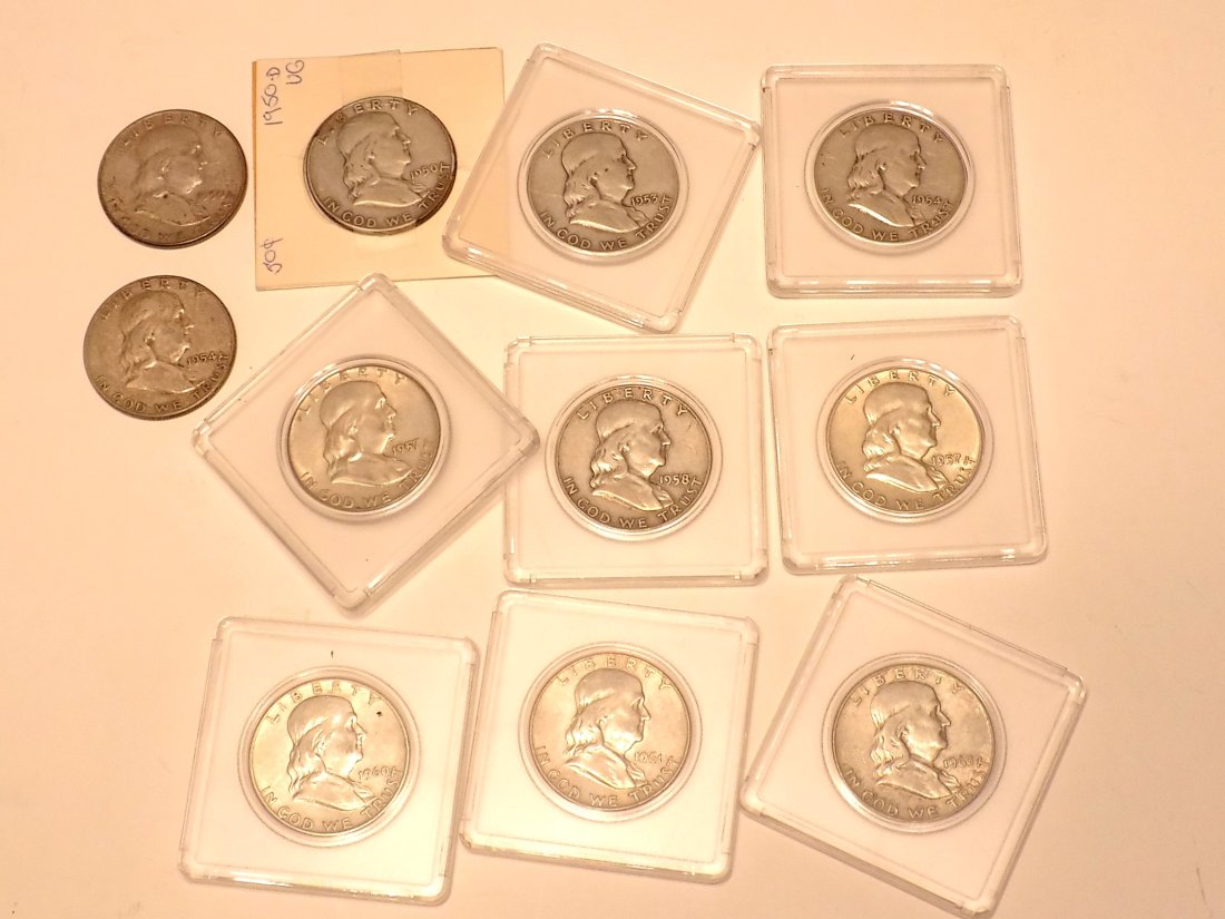 UNITED STATES MINT FRANKLIN SILVER HALF DOLLARS (1 of 3)