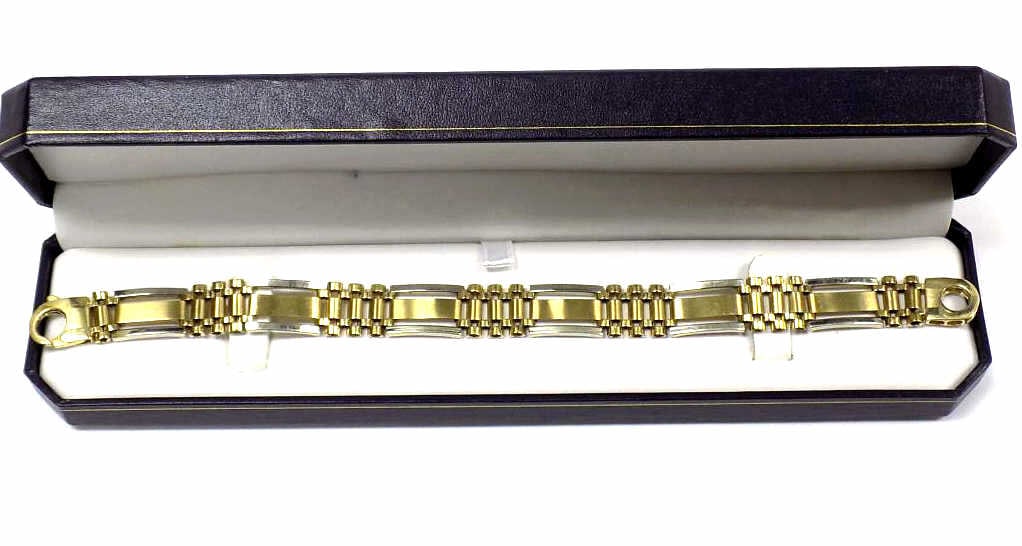 ROLEX STYLE SOLID 10K GOLD MEN"S BRACELET (1 of 6)
