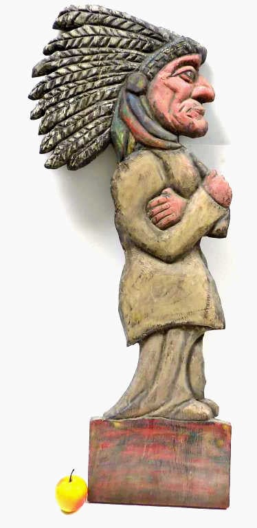 KENNEDY - AMERICAN FOLK ART WOODEN INDIAN CHIEF (1 of 2)
