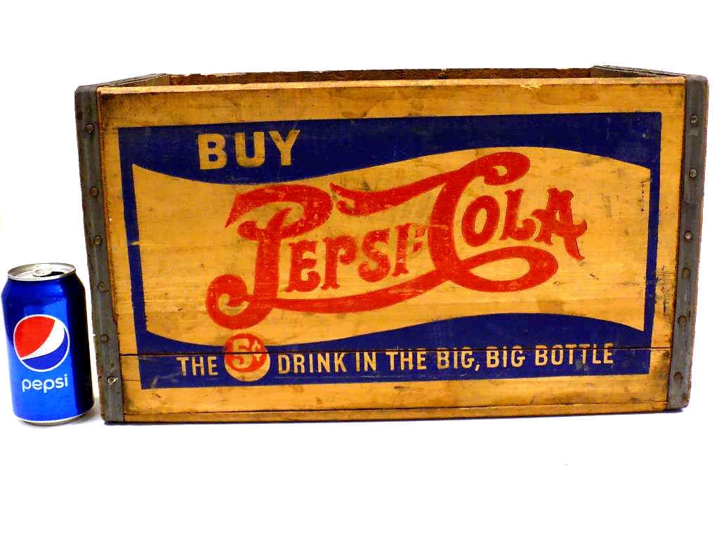 1950'S PEPSI COLA WOODEN ADVERTISING CRATE (1 of 3)