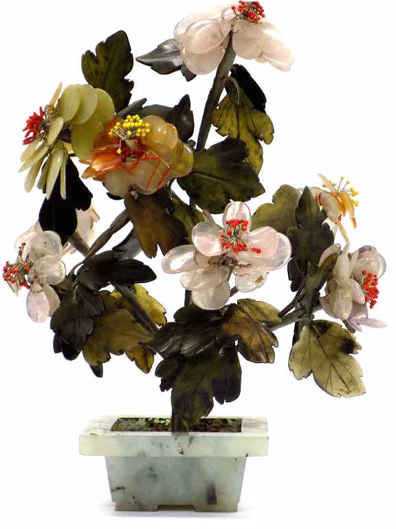 CHINESE JADE BLOSSOM TREE WITH JADEITE PLANTER (1 of 3)